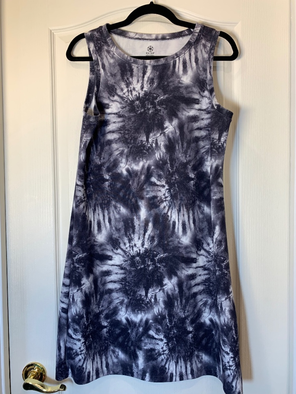 Gaiam Tie-Dye Sleeveless Comfort Dress‎ Medium Athleisure Stretch Travel Yoga